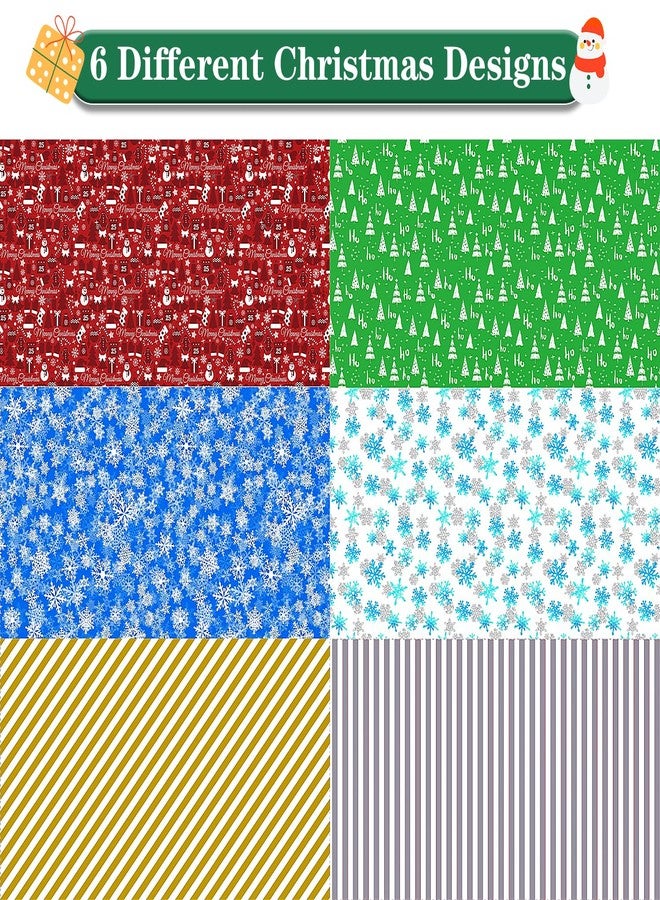 Jaywayang Christmas Reversible Wrapping Paper Rolls -3 Mini Roll - 17 Inch x 120 Inch Per Roll - Christmas Snowman, Snowflake, Golden Stripe - Holiday Presents Wrapping. - Image 2